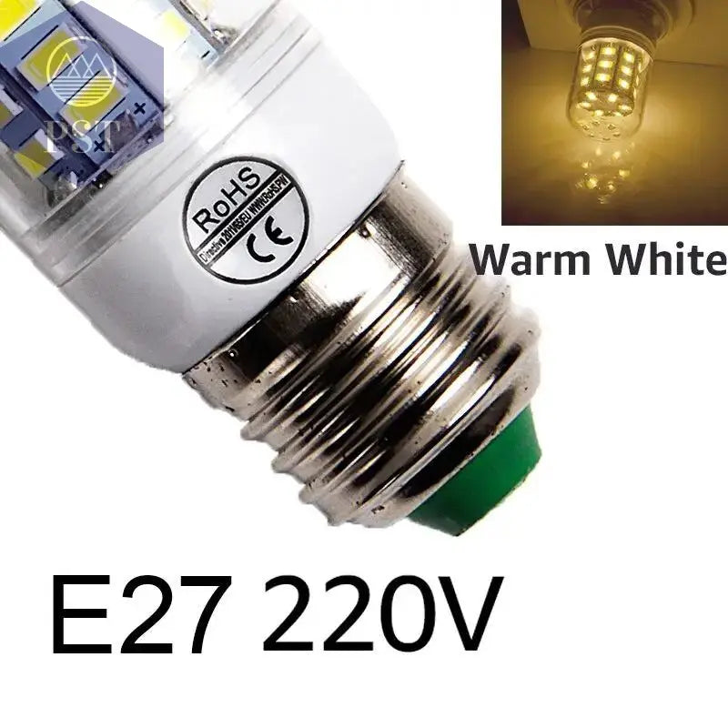 E27 LED Lamp E14 LED Bulb SMD5730 220V Corn Bulb 24 36 48 56 69 72LEDs Chandelier Candle LED Light For Home Ampoule PST PS Tradings