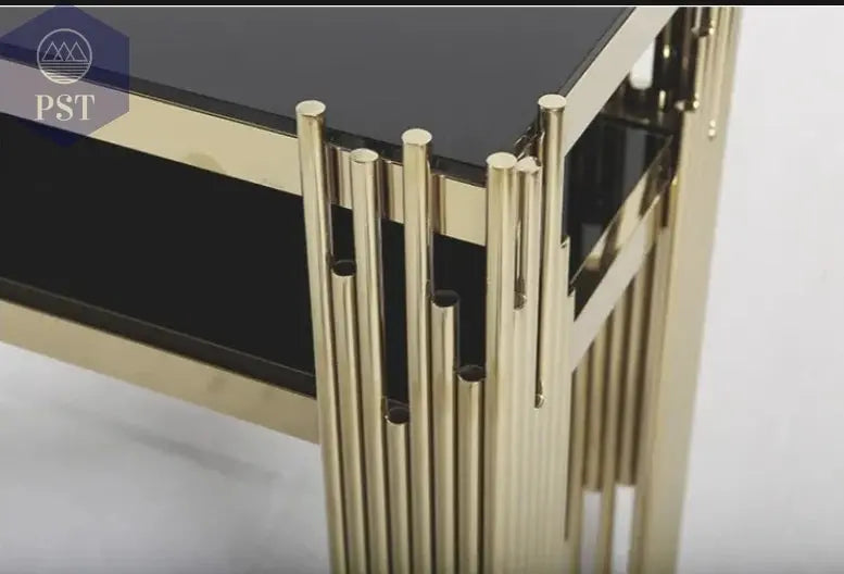 Luxus Gold Konsole mit Spiegel für Flur & WohnMöbel PST PS Tradings PST PS Tradings