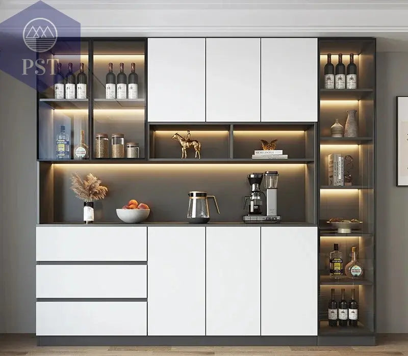 Moderne Wohnzimmerschrank mit Glastüren PST PS Tradings PST PS Tradings 220x40x220cm-O PST PS Tradings