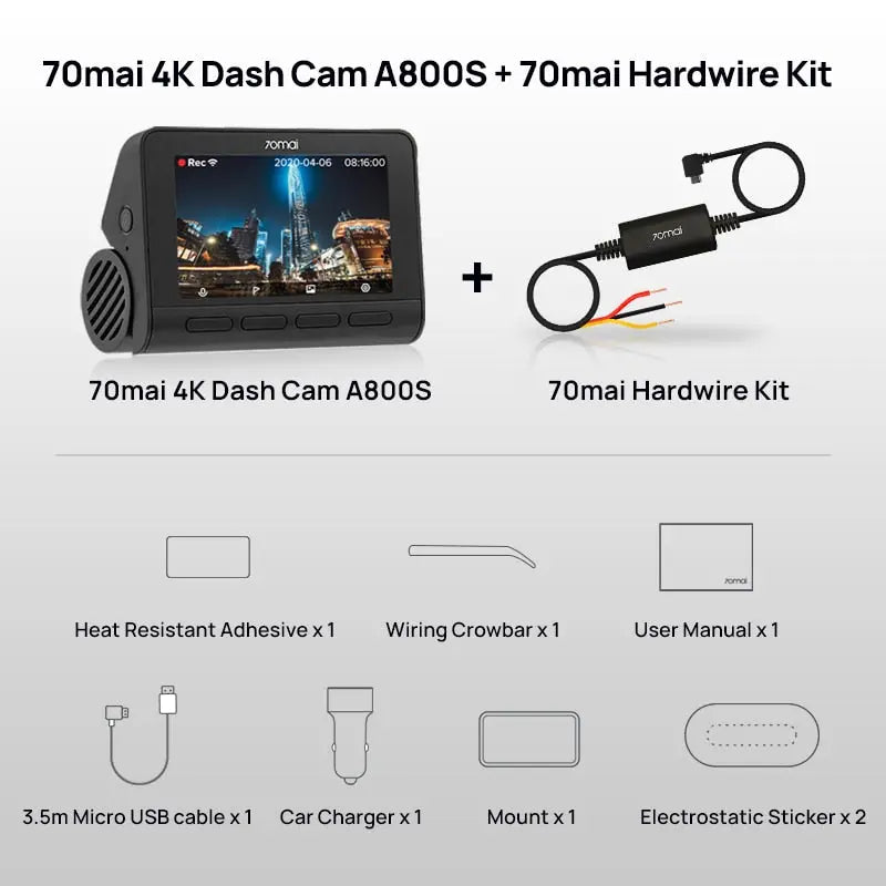 Dual Lens 4K Dashcam with Built-in GPS and Parking Monitior PST PS Tradings
