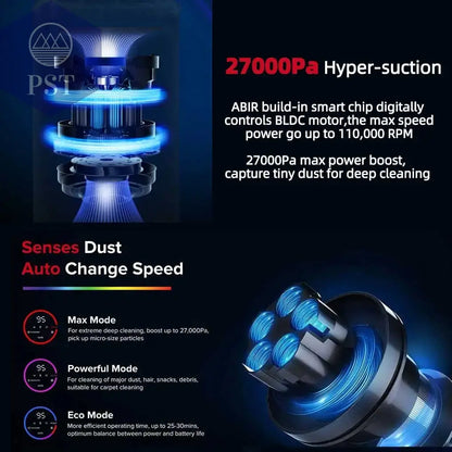 ABIR VC205 Cordless Handheld Vacuum Cleaner,27000PA,Touch Screen,Smart Dust Sensor,Auto Speed Control - PS Tradings
