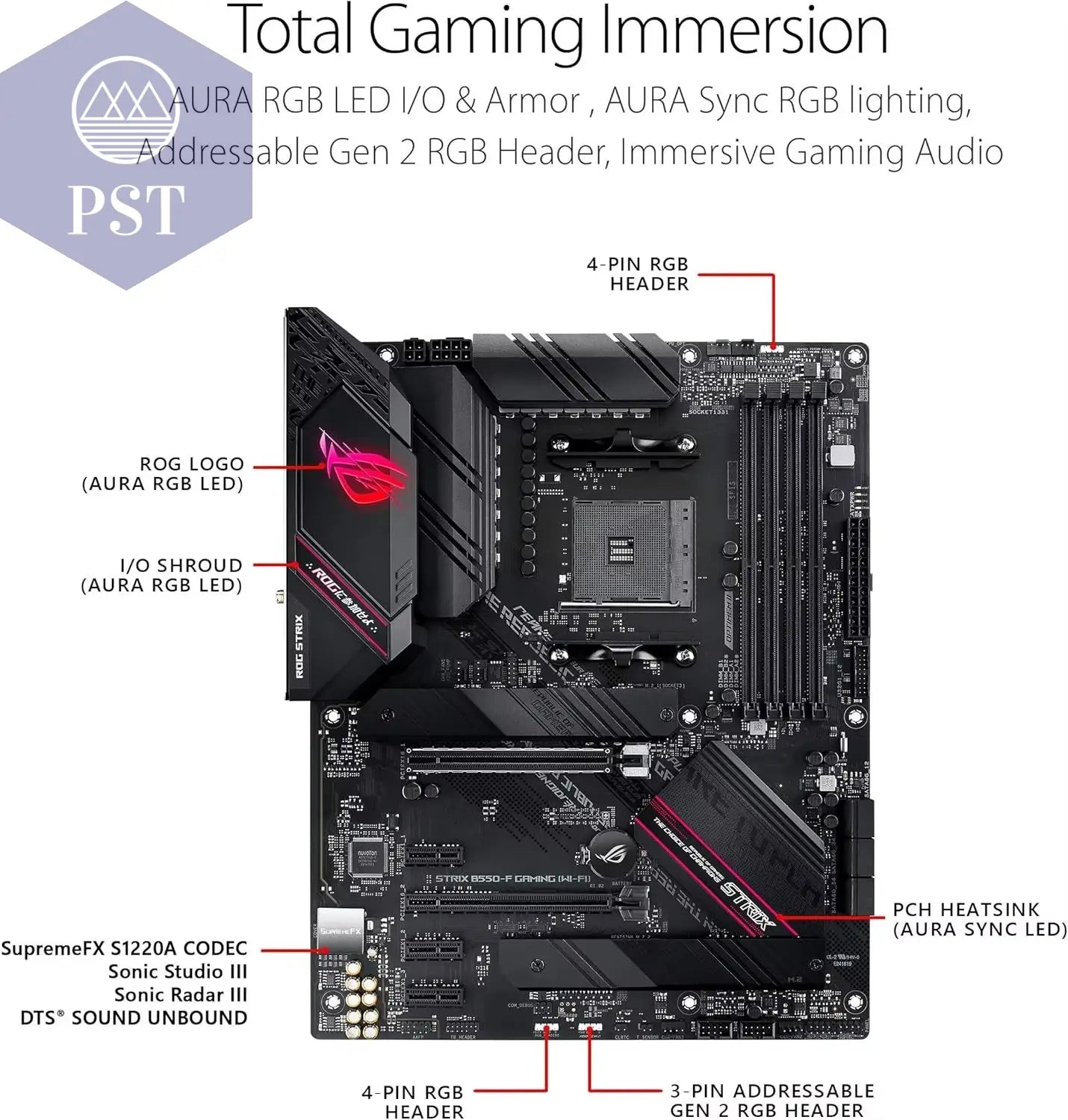 ASUS B550 Motherboard ROG STRIX B550-F GAMING WI-FI Motherboard Sockel AM4 DDR4 128 GB Unterstützt Ryzen 5 5600 Ryzen 7 5700 CPU