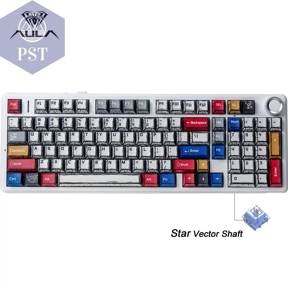 AULA F99PRO Mechanische Gaming-Tastatur, 99-Tasten, Drei Modi, Kabellos, Hot-Swap-Fähige Dichtungsstruktur, Individuelle Tastatur Mit Medienknopf