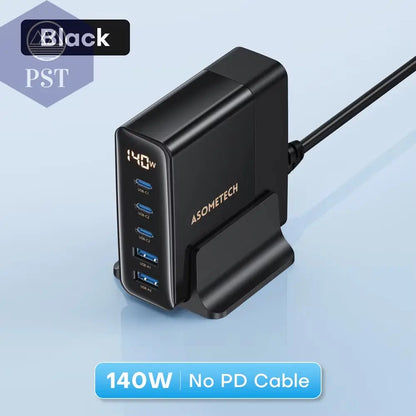Asome Tech 140W Gan Usb Typ C Schnell Ladegerät Mehrere Anschlüsse Qc 4,0 Pd Schnell Ladegerät Für Macbook Laptop Tablet Iphone 14 Samsung S23 PST PS Tradings  PST PS Tradings Black-No-Pd-Cable-Korea-Plug PST PS Tradings Asome Tech 140W Gan Usb Typ C Schnell Ladegerät Mehrere Anschlüsse Qc 4,0 Pd Schnell Ladegerät Für Macbook Laptop Tablet Iphone 14 Samsung S23