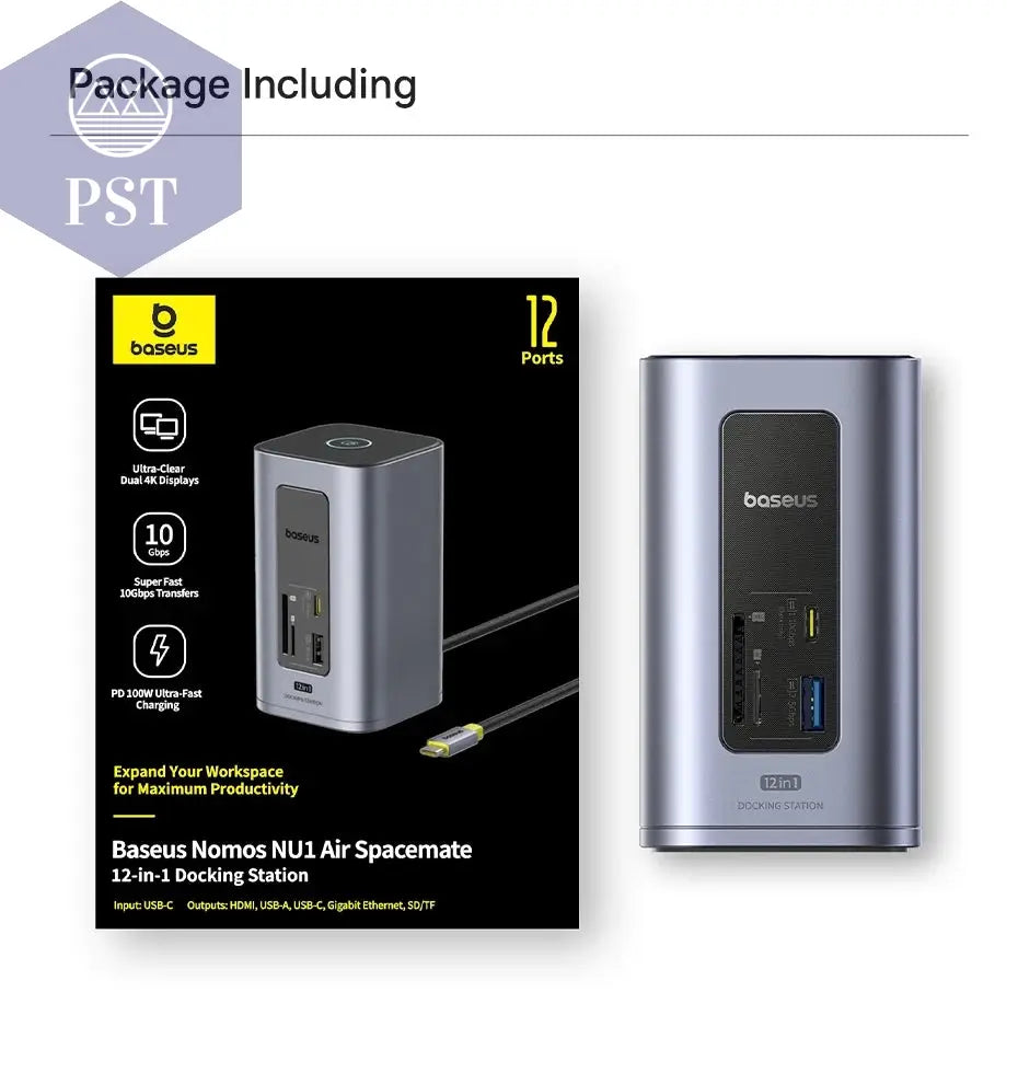 Baseus 12-In-1 USB C HUB PD 100W Dockingstation HDMI PST PS Tradings USB-Hub Baseus PST PS Tradings
