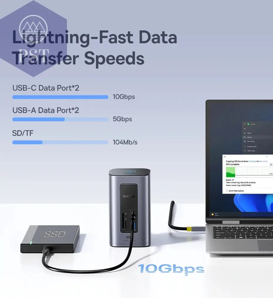 Baseus 12-In-1 USB C HUB PD 100W Dockingstation HDMI PST PS Tradings USB-Hub Baseus PST PS Tradings