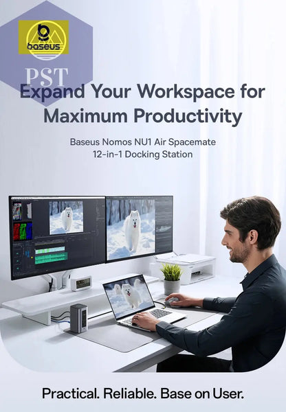 Baseus 12-In-1 USB C HUB PD 100W Dockingstation HDMI PST PS Tradings USB-Hub Baseus PST PS Tradings