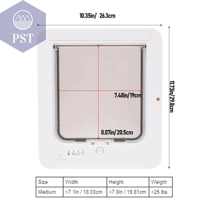 Collar Cat Door Smart Cat Door Automatic Sensing with Collar Activated Easy Installation Pet Door for Home Smart Cat Door - PS Tradings