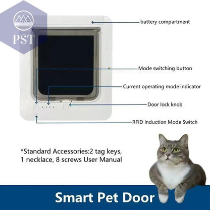 Collar Cat Door Smart Cat Door Automatic Sensing with Collar Activated Easy Installation Pet Door for Home Smart Cat Door - PS Tradings