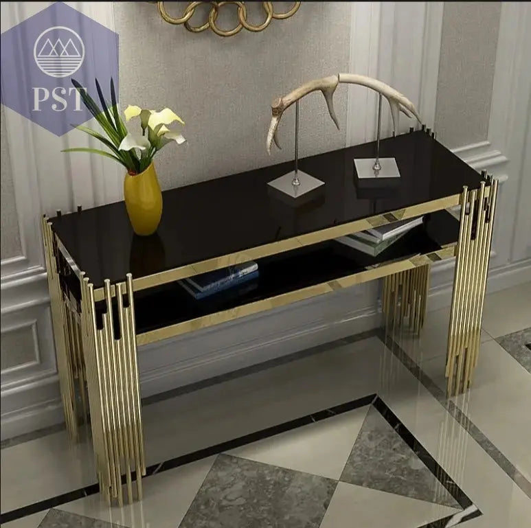 Luxus Gold Konsole mit Spiegel für Flur & WohnMöbel PST PS Tradings  PST PS Tradings