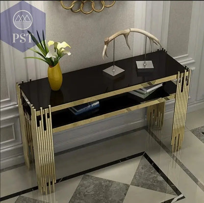 Luxus Gold Konsole mit Spiegel für Flur & WohnMöbel PST PS Tradings  PST PS Tradings
