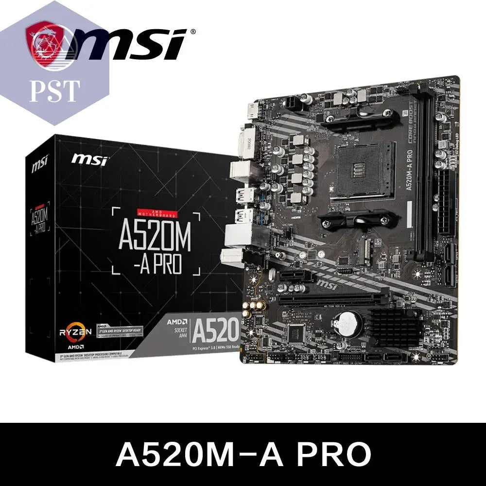 MSI AMD A520M-A PRO Motherboard Unterstützt Ryzen CPU R3 R5 R7 5000- Und 3000-Serie Mainboard AM4 M.2 NVME Dual Channel DDR4 Vollständig Neu