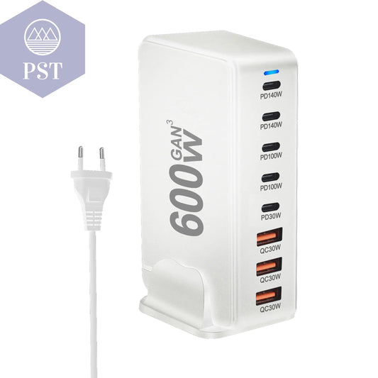 NEUES 600W Gan Fast Charge 3.0 USB Typ C Schnellladegerät Mobiles 8-Port 5C3A Pd-Ladegerät Bequem Zum Tragen Von Tablet-Ladegeräten