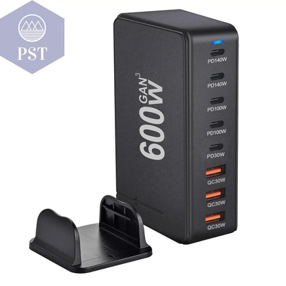 NEUES 600W Gan Fast Charge 3.0 USB Typ C Schnellladegerät Mobiles 8-Port 5C3A Pd-Ladegerät Bequem Zum Tragen Von Tablet-Ladegeräten