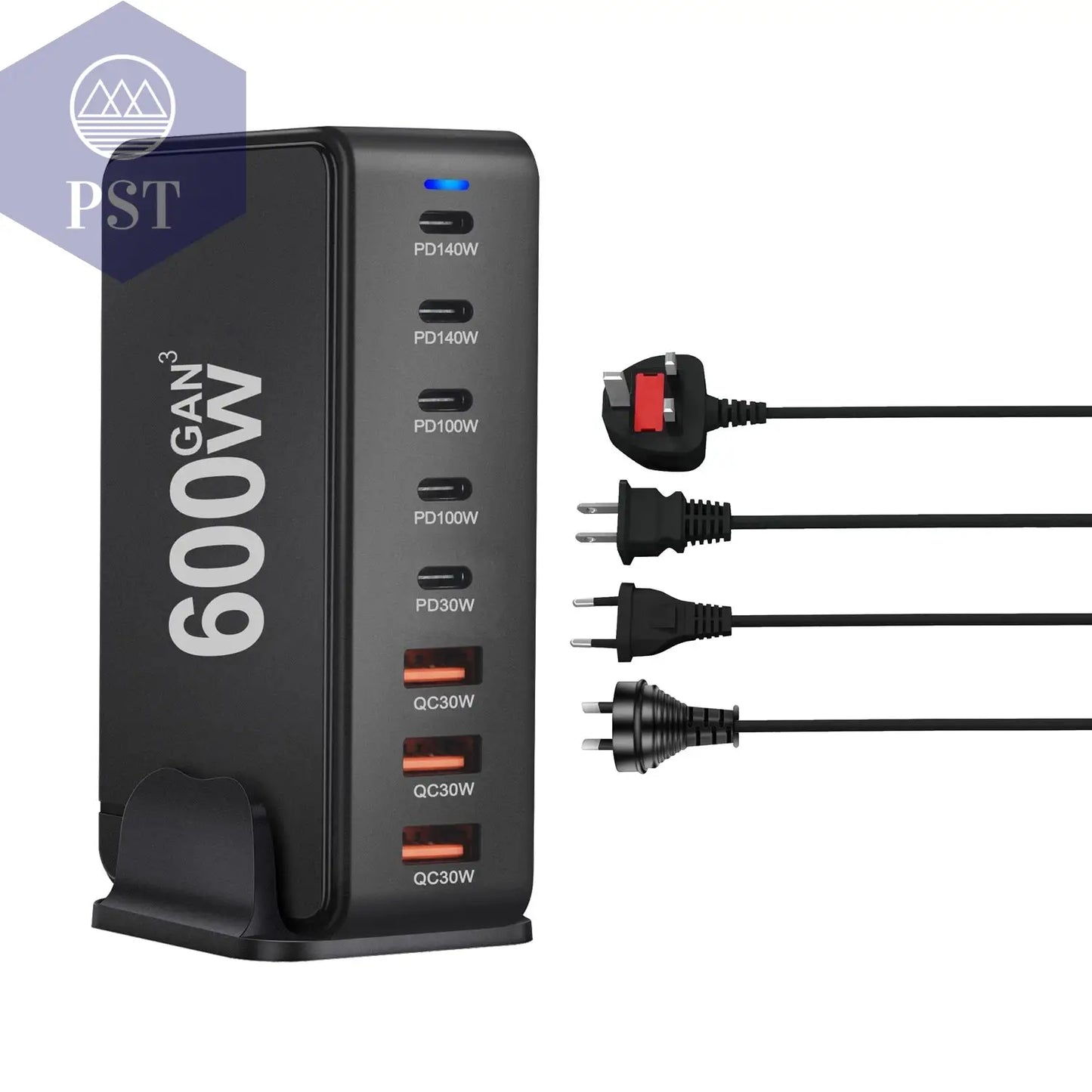NEUES 600W Gan Fast Charge 3.0 USB Typ C Schnellladegerät Mobiles 8-Port 5C3A Pd-Ladegerät Bequem Zum Tragen Von Tablet-Ladegeräten