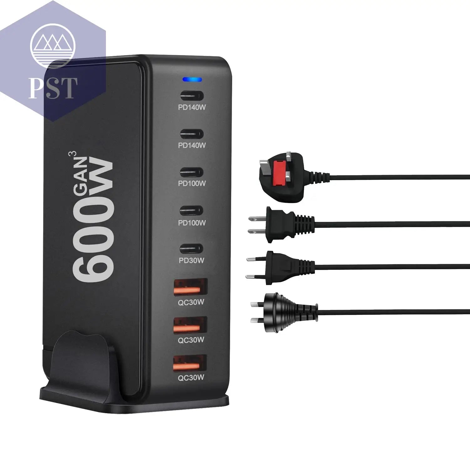 NEUES 600W Gan Fast Charge 3.0 USB Typ C Schnellladegerät Mobiles 8-Port 5C3A Pd-Ladegerät Bequem Zum Tragen Von Tablet-Ladegeräten