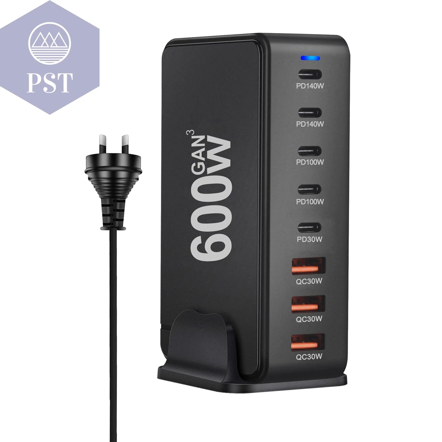 NEUES 600W Gan Fast Charge 3.0 USB Typ C Schnellladegerät Mobiles 8-Port 5C3A Pd-Ladegerät Bequem Zum Tragen Von Tablet-Ladegeräten