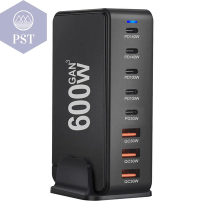 NEUES 600W Gan Fast Charge 3.0 USB Typ C Schnellladegerät Mobiles 8-Port 5C3A Pd-Ladegerät Bequem Zum Tragen Von Tablet-Ladegeräten