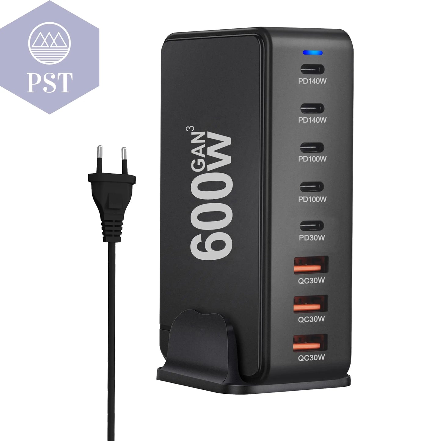 NEUES 600W Gan Fast Charge 3.0 USB Typ C Schnellladegerät Mobiles 8-Port 5C3A Pd-Ladegerät Bequem Zum Tragen Von Tablet-Ladegeräten