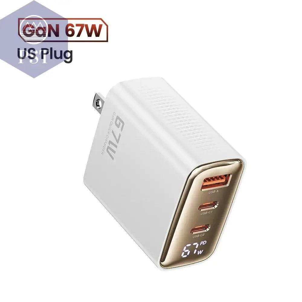 Toocki 67 W Gan USB Typ C Ladegerät Digitalanzeige 65 W 45 W PPS PD QC4.0 Schnellladung Für Macbook Laptop IPAD Tablet Iphone 15 14