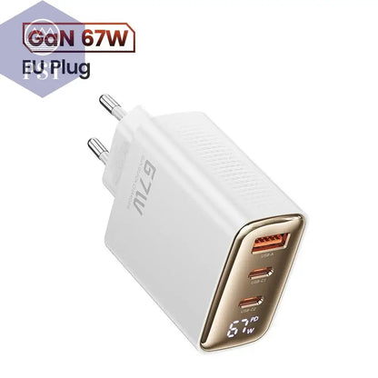 Toocki 67 W Gan USB Typ C Ladegerät Digitalanzeige 65 W 45 W PPS PD QC4.0 Schnellladung Für Macbook Laptop IPAD Tablet Iphone 15 14