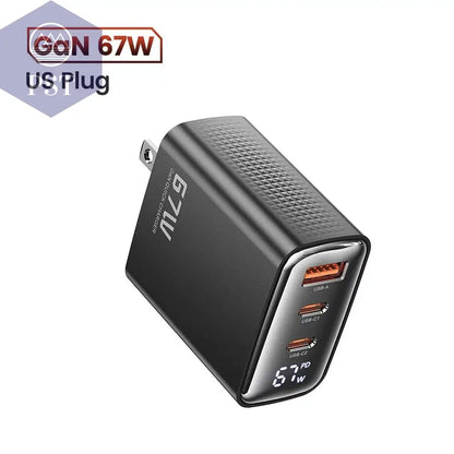 Toocki 67 W Gan USB Typ C Ladegerät Digitalanzeige 65 W 45 W PPS PD QC4.0 Schnellladung Für Macbook Laptop IPAD Tablet Iphone 15 14