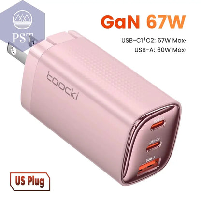 Toocki 67 W Gan USB Typ C Ladegerät Digitalanzeige 65 W 45 W PPS PD QC4.0 Schnellladung Für Macbook Laptop IPAD Tablet Iphone 15 14