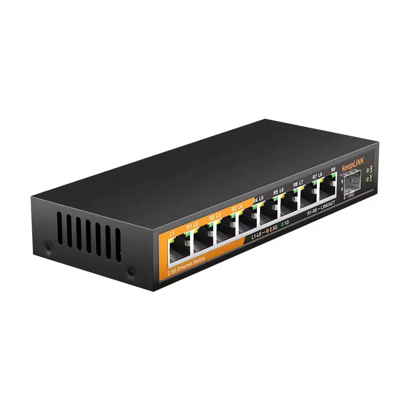 8-Port 2.5Gbps Ethernet Network with 1-10Gb SFP+ Unmanaged Plug and Play